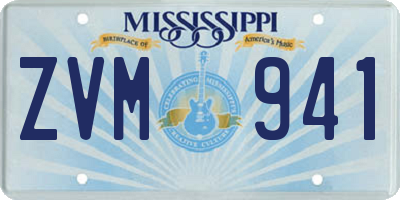 MS license plate ZVM941