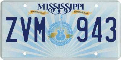 MS license plate ZVM943