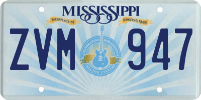 MS license plate ZVM947
