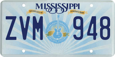 MS license plate ZVM948