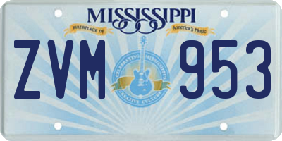 MS license plate ZVM953