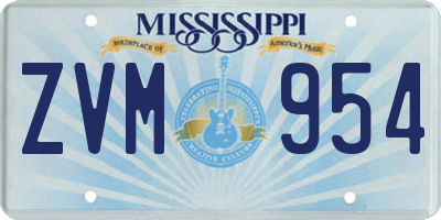 MS license plate ZVM954