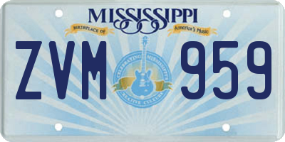 MS license plate ZVM959