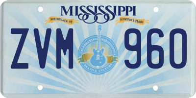 MS license plate ZVM960
