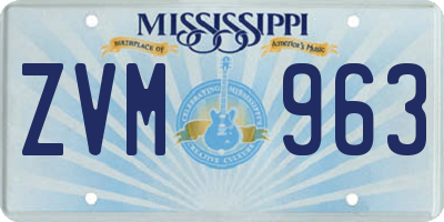 MS license plate ZVM963