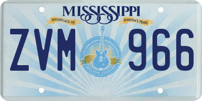 MS license plate ZVM966