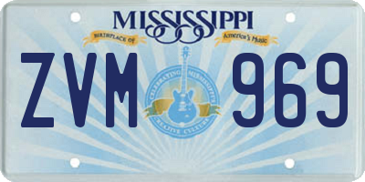 MS license plate ZVM969