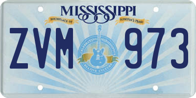 MS license plate ZVM973