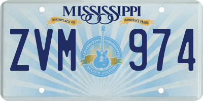 MS license plate ZVM974