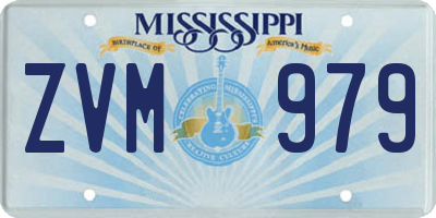 MS license plate ZVM979