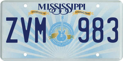 MS license plate ZVM983