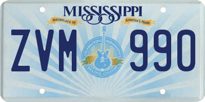 MS license plate ZVM990