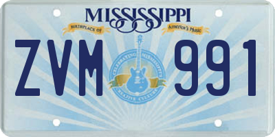 MS license plate ZVM991