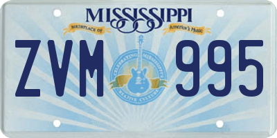 MS license plate ZVM995