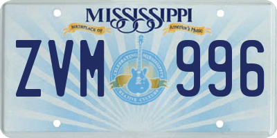 MS license plate ZVM996