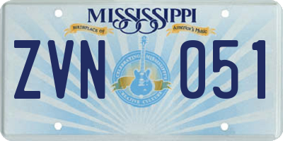 MS license plate ZVN051