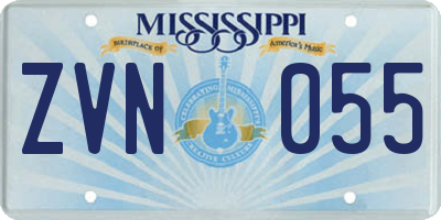 MS license plate ZVN055