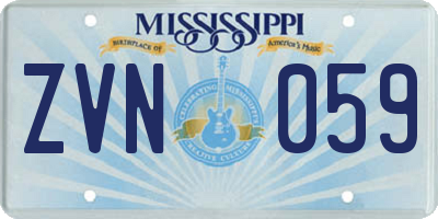 MS license plate ZVN059