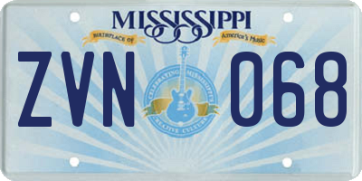 MS license plate ZVN068