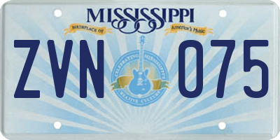 MS license plate ZVN075