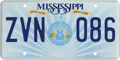 MS license plate ZVN086