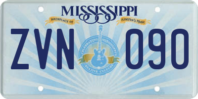 MS license plate ZVN090