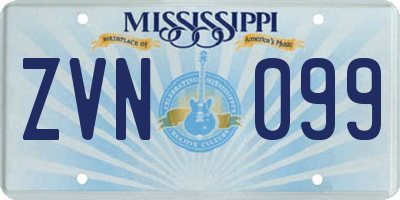 MS license plate ZVN099