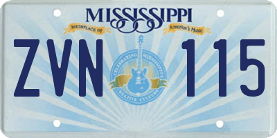 MS license plate ZVN115