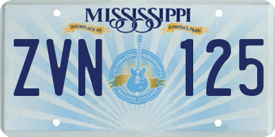 MS license plate ZVN125