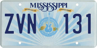 MS license plate ZVN131