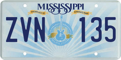 MS license plate ZVN135