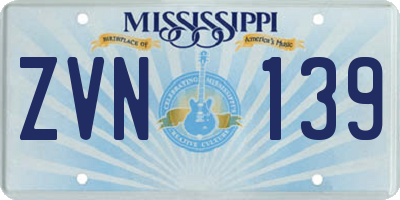 MS license plate ZVN139