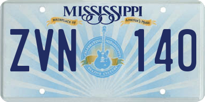 MS license plate ZVN140