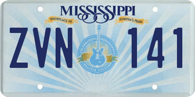 MS license plate ZVN141