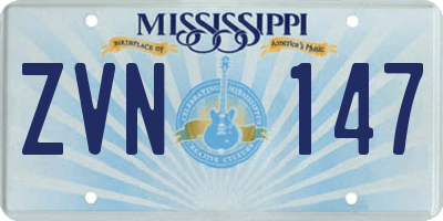 MS license plate ZVN147