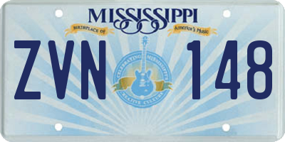 MS license plate ZVN148