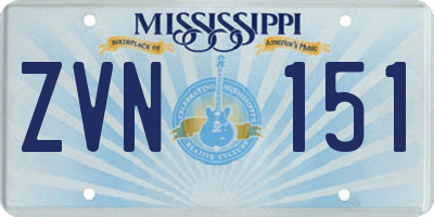 MS license plate ZVN151