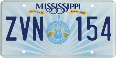 MS license plate ZVN154