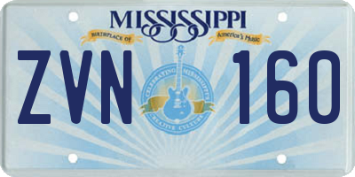 MS license plate ZVN160