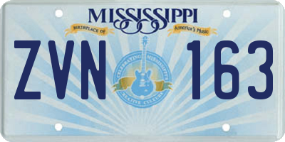 MS license plate ZVN163