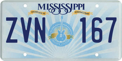 MS license plate ZVN167