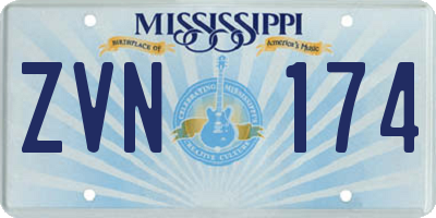 MS license plate ZVN174