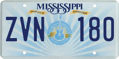 MS license plate ZVN180