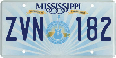 MS license plate ZVN182