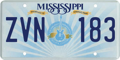 MS license plate ZVN183