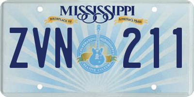 MS license plate ZVN211