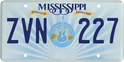 MS license plate ZVN227