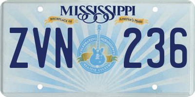 MS license plate ZVN236