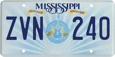MS license plate ZVN240