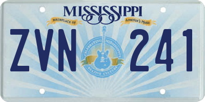 MS license plate ZVN241